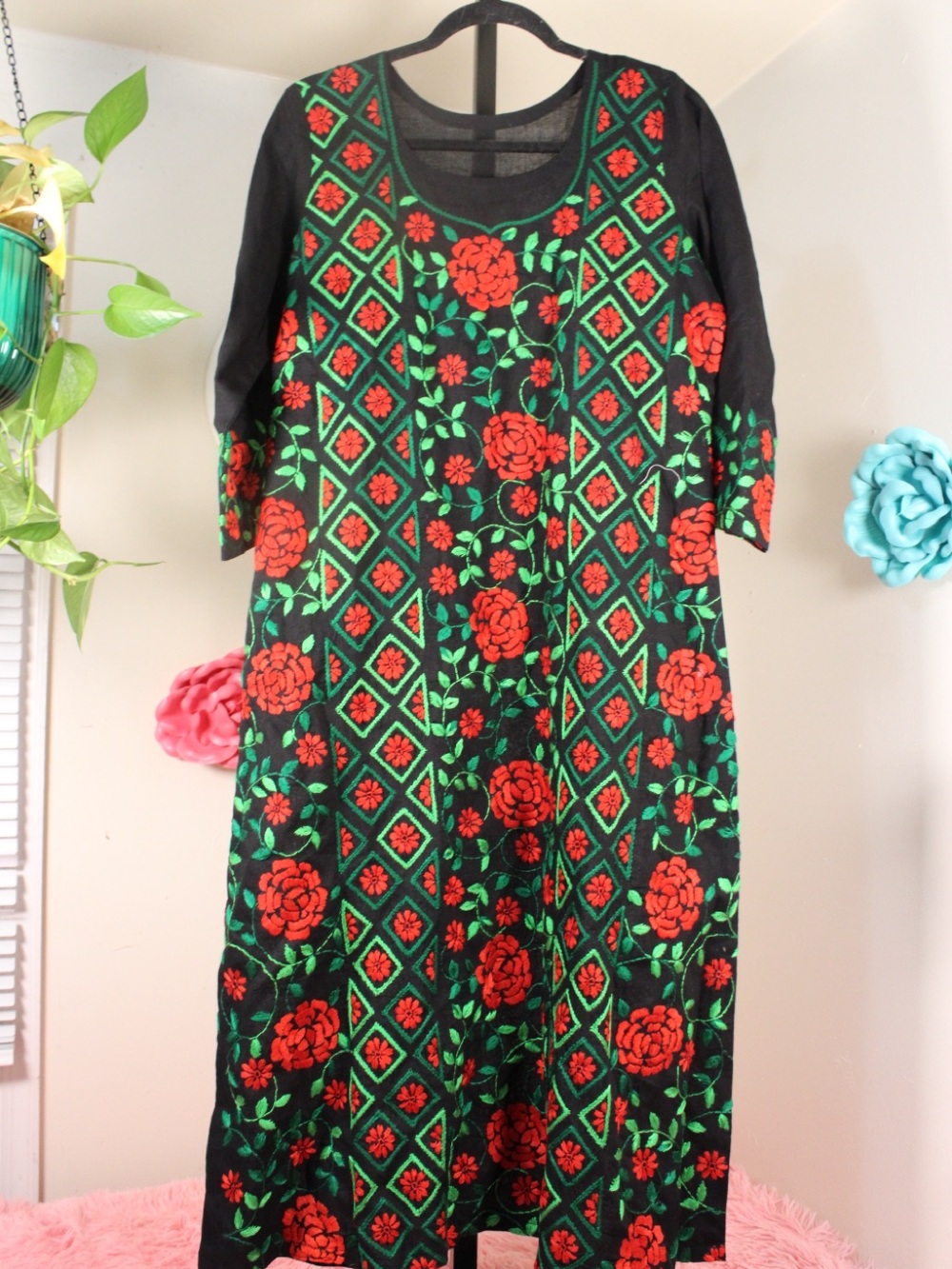 Rare Handmade Kantha Embroidered Bangladesh Cotton Dress - Picture 13 of 16